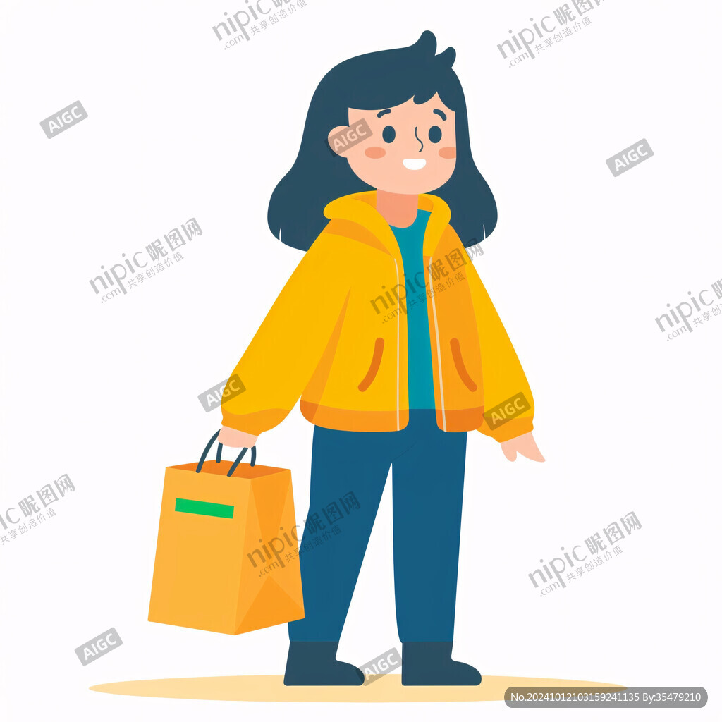 手提袋人物插畫