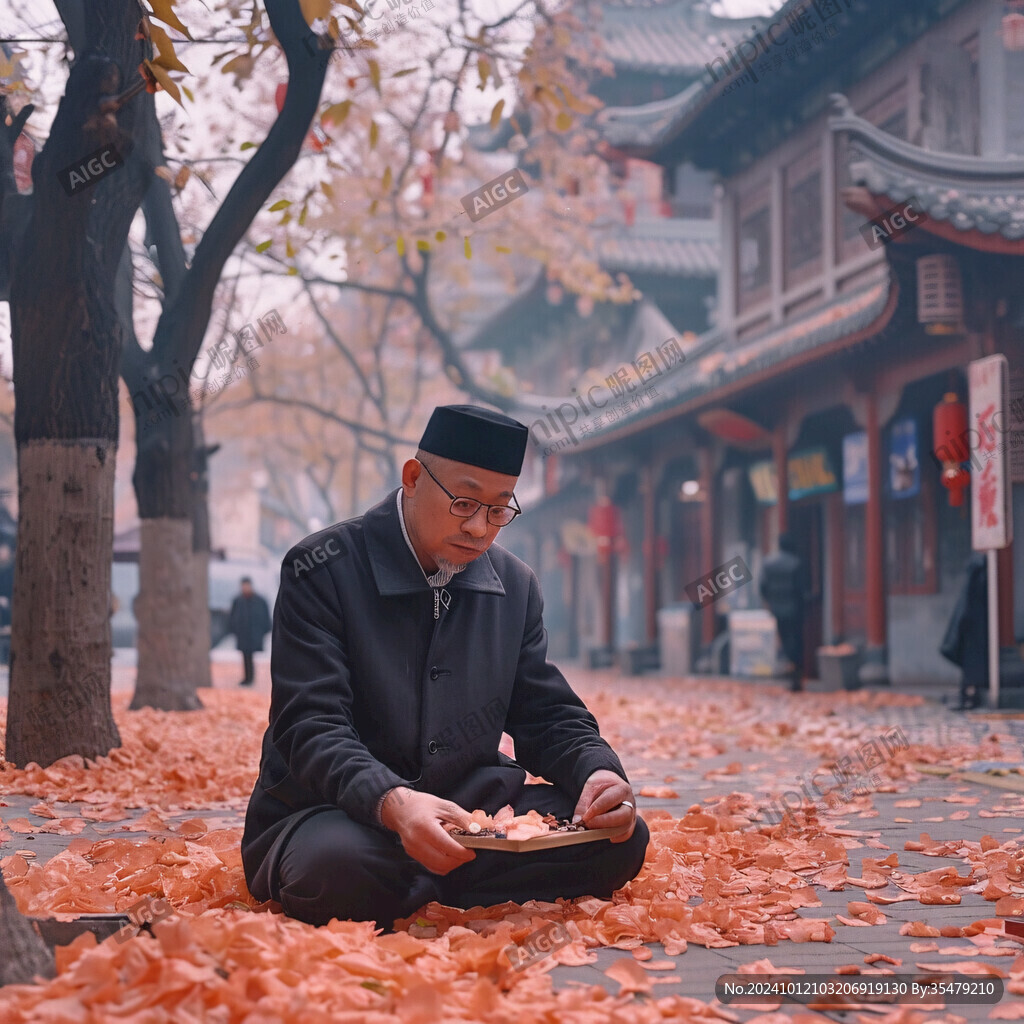 銀杏樹下的老人
