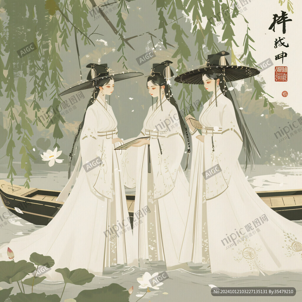中秋古裝插畫