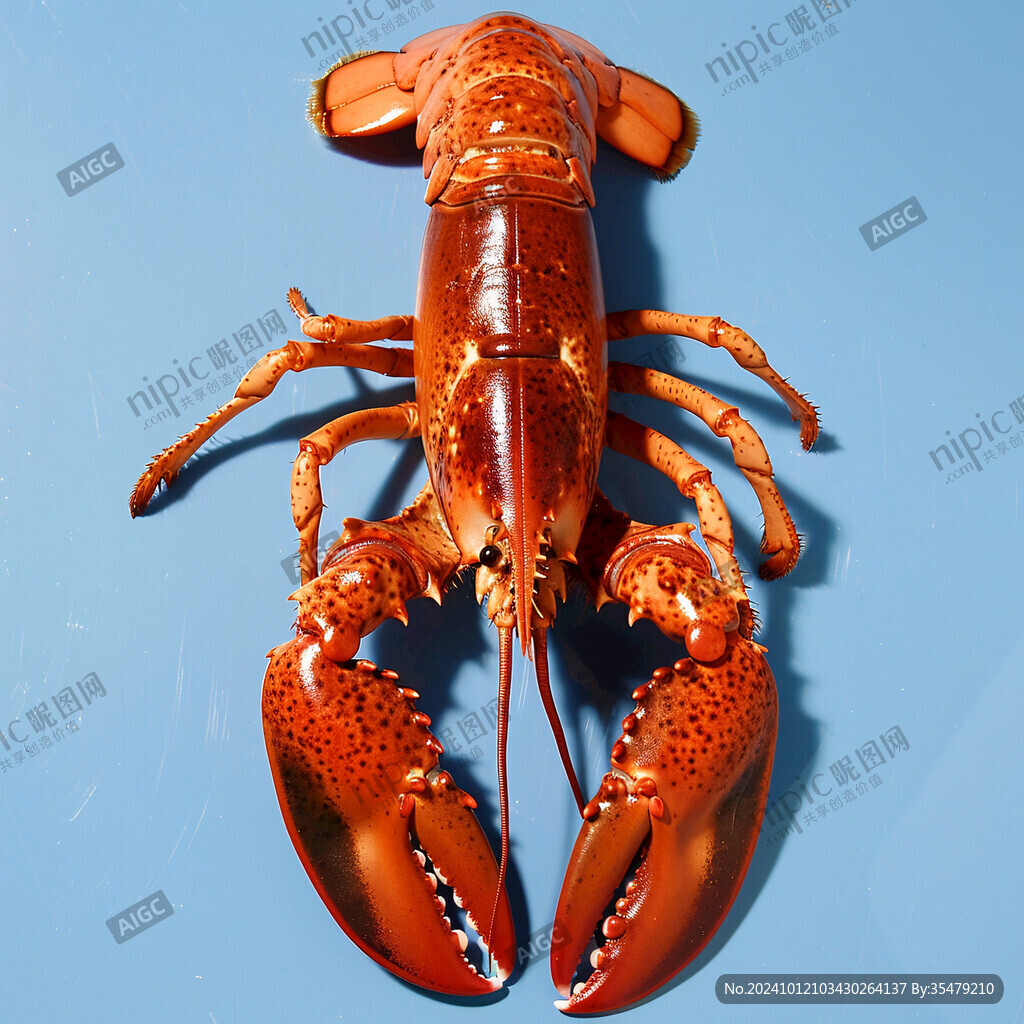 卡通小龍蝦寫實(shí)海鮮