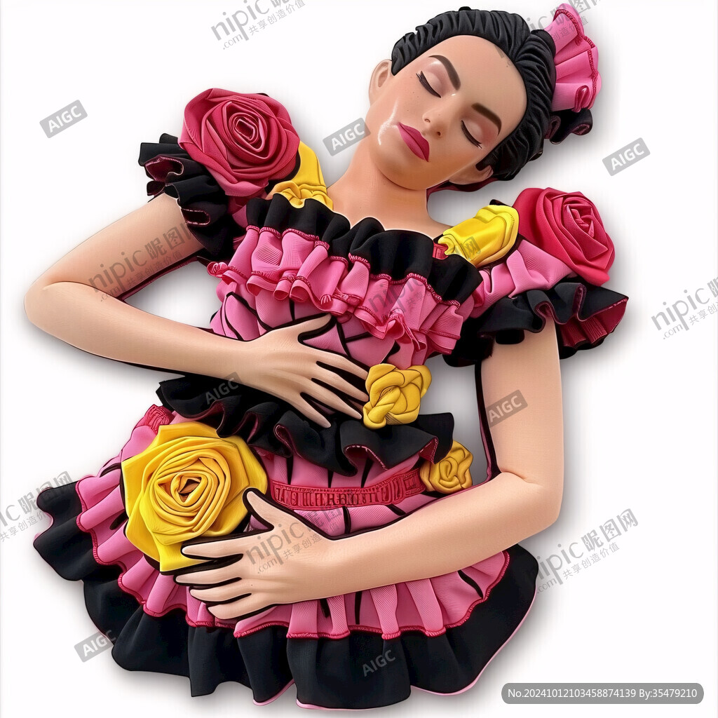 婦女服飾裝士彩泥
