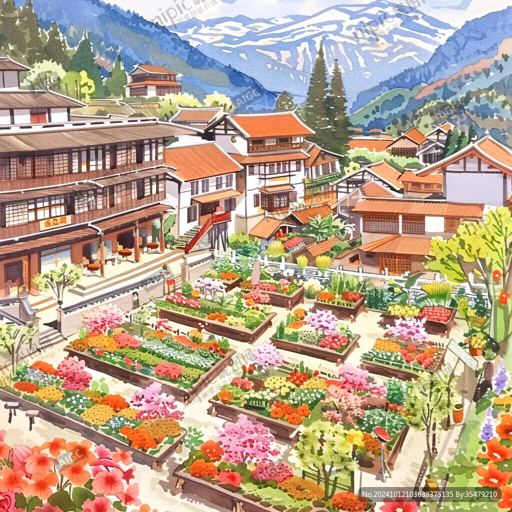 歐美小鎮(zhèn)插畫