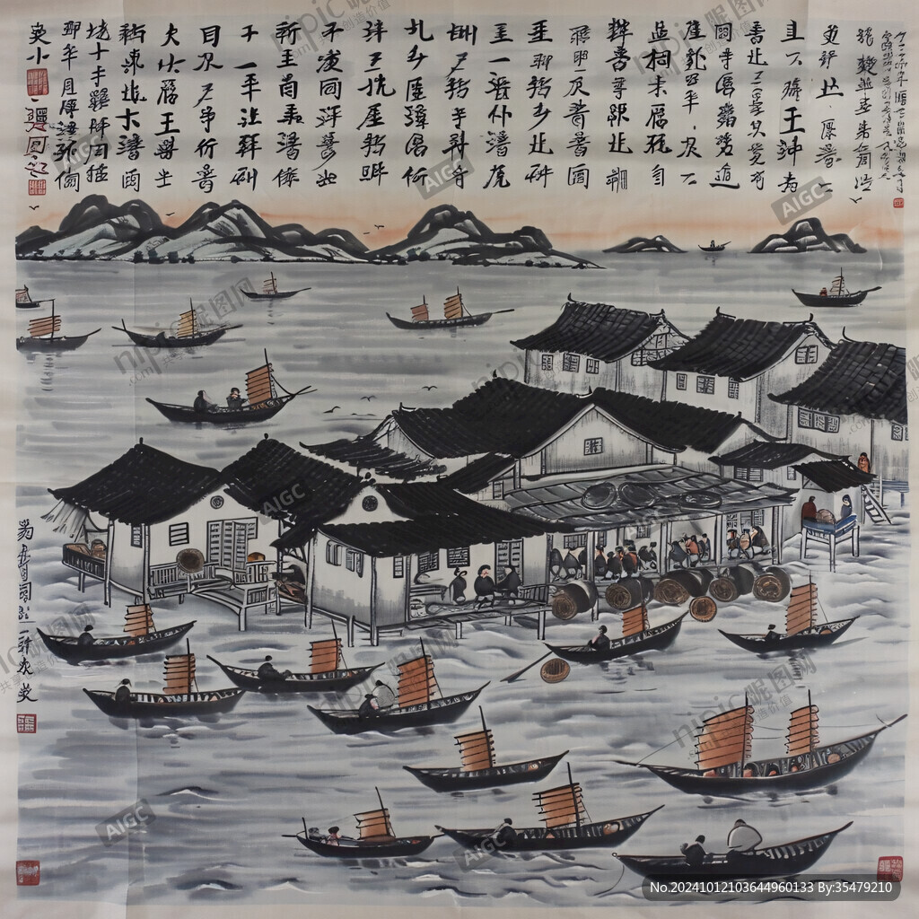 江南漁港圖