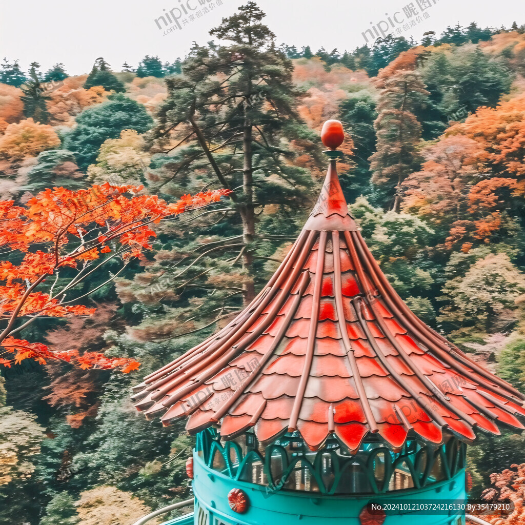 傳統(tǒng)建筑圓頂六角亭