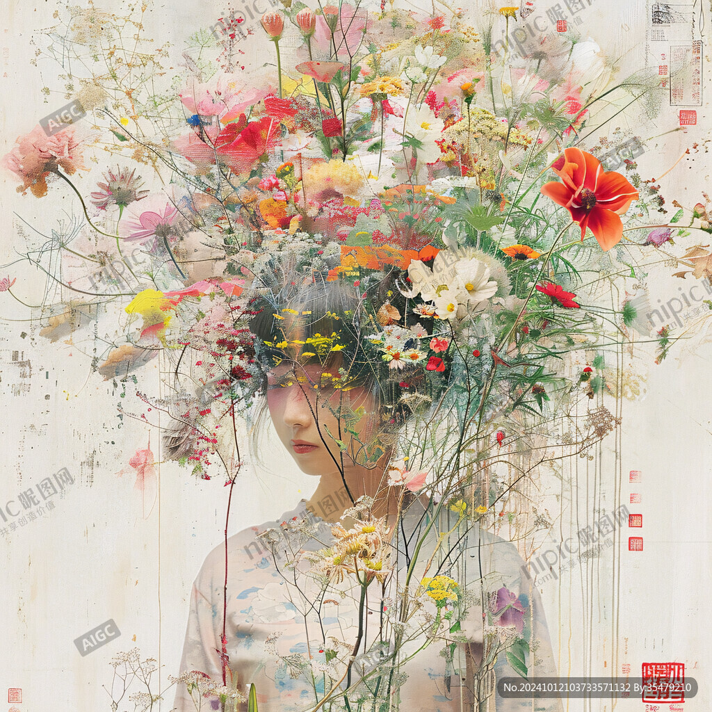人頭花藝造型