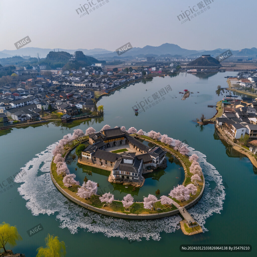 桃花潭全景高清圖