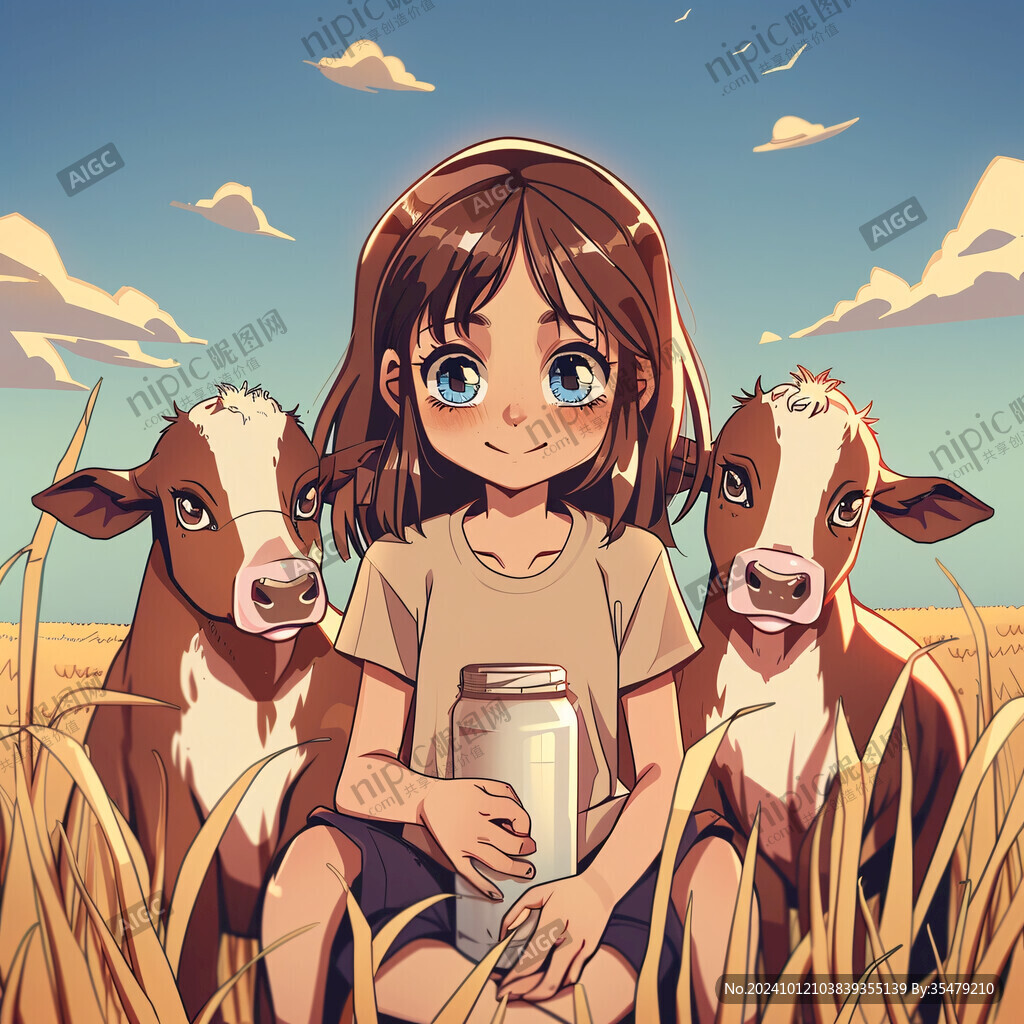 放牛娃插畫
