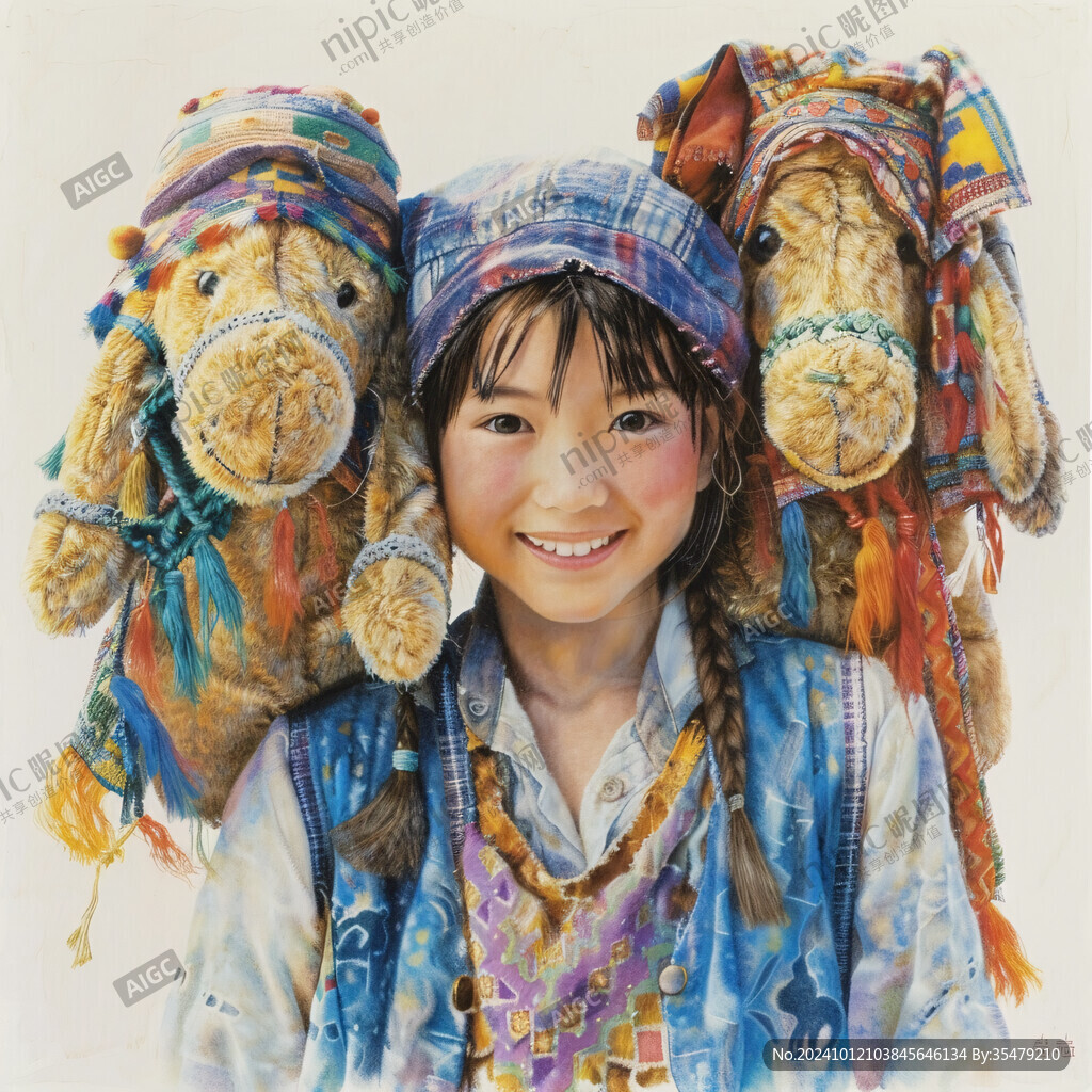 無(wú)框畫(huà)少數(shù)民族女孩