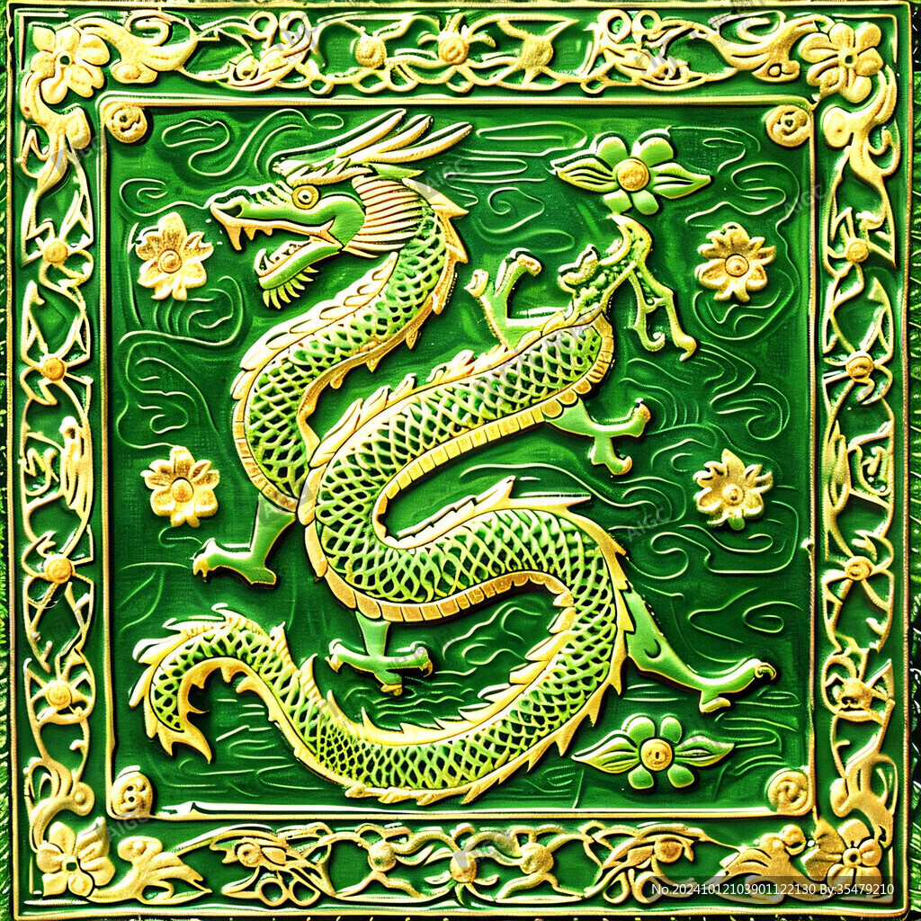 雙龍浮雕圖