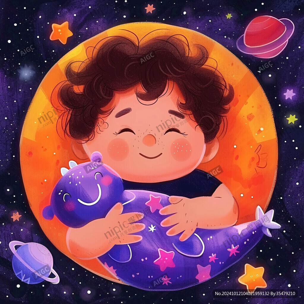 兒童晚安插畫