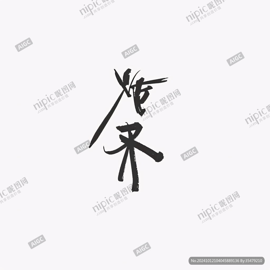 辣木茶書法字體