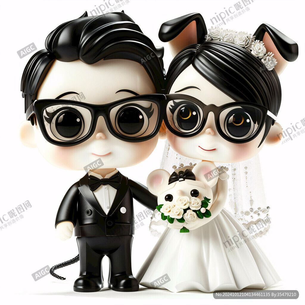 q版卡通結(jié)婚