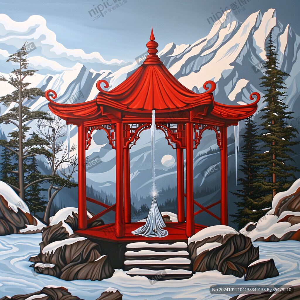 國潮風(fēng)古風(fēng)涼亭