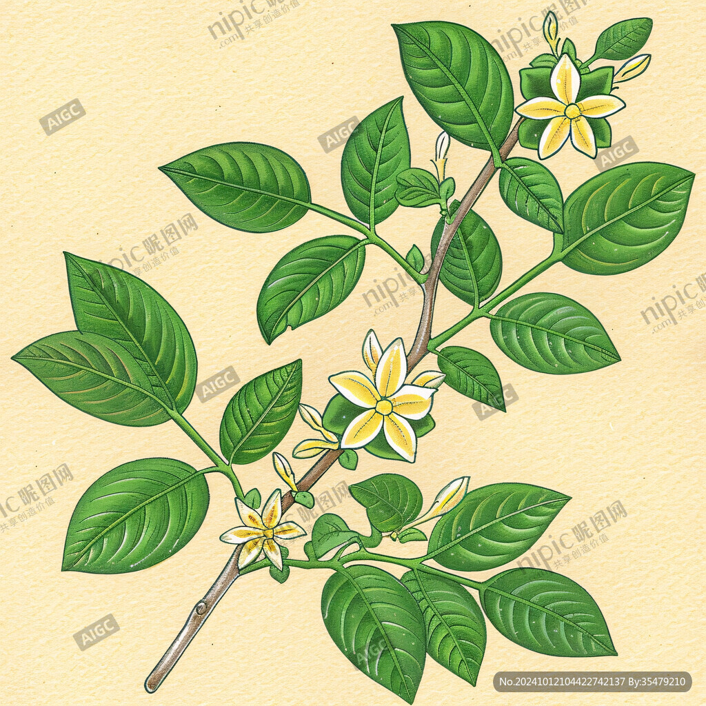 手繪金櫻子花