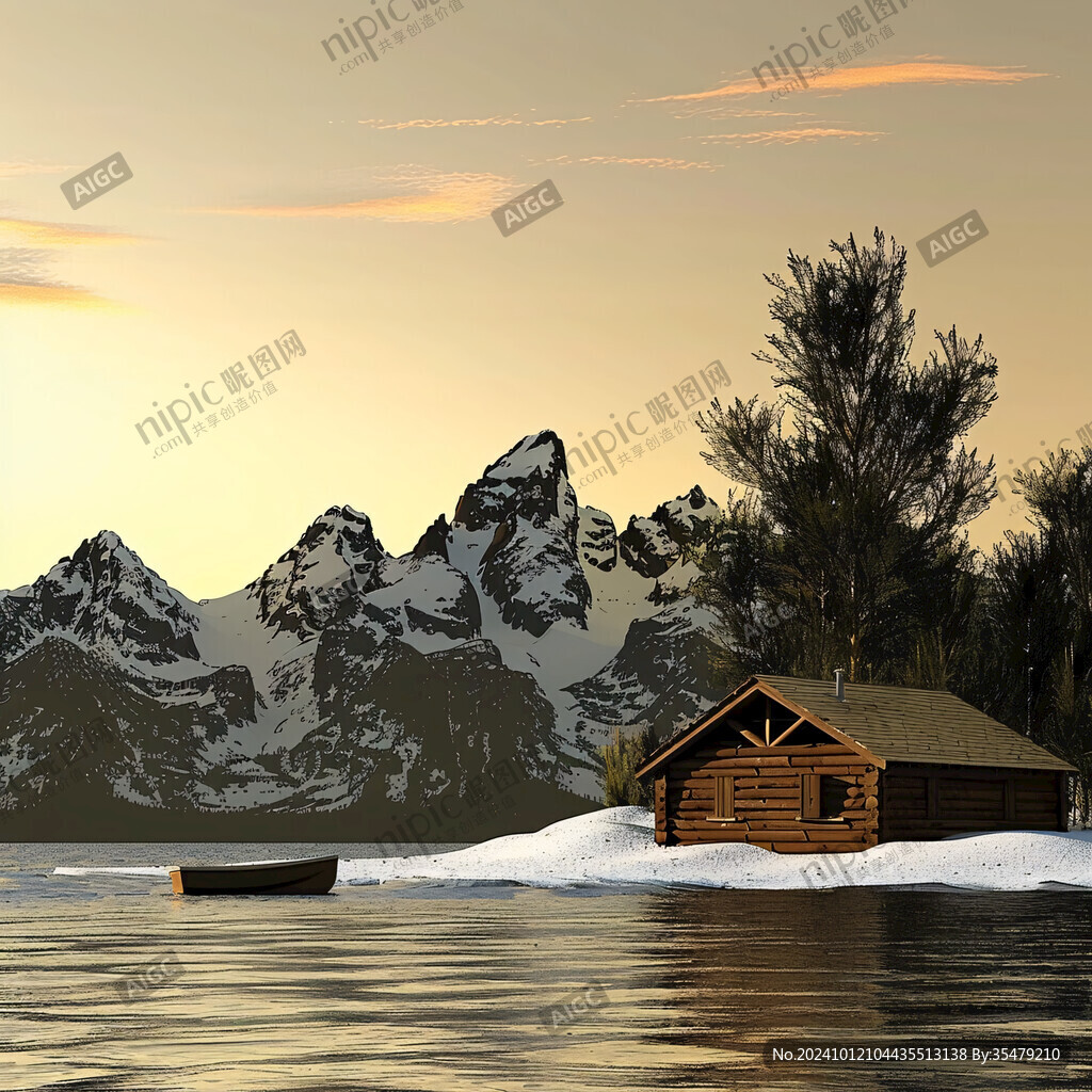 夕陽(yáng)小屋夕陽(yáng)木屋