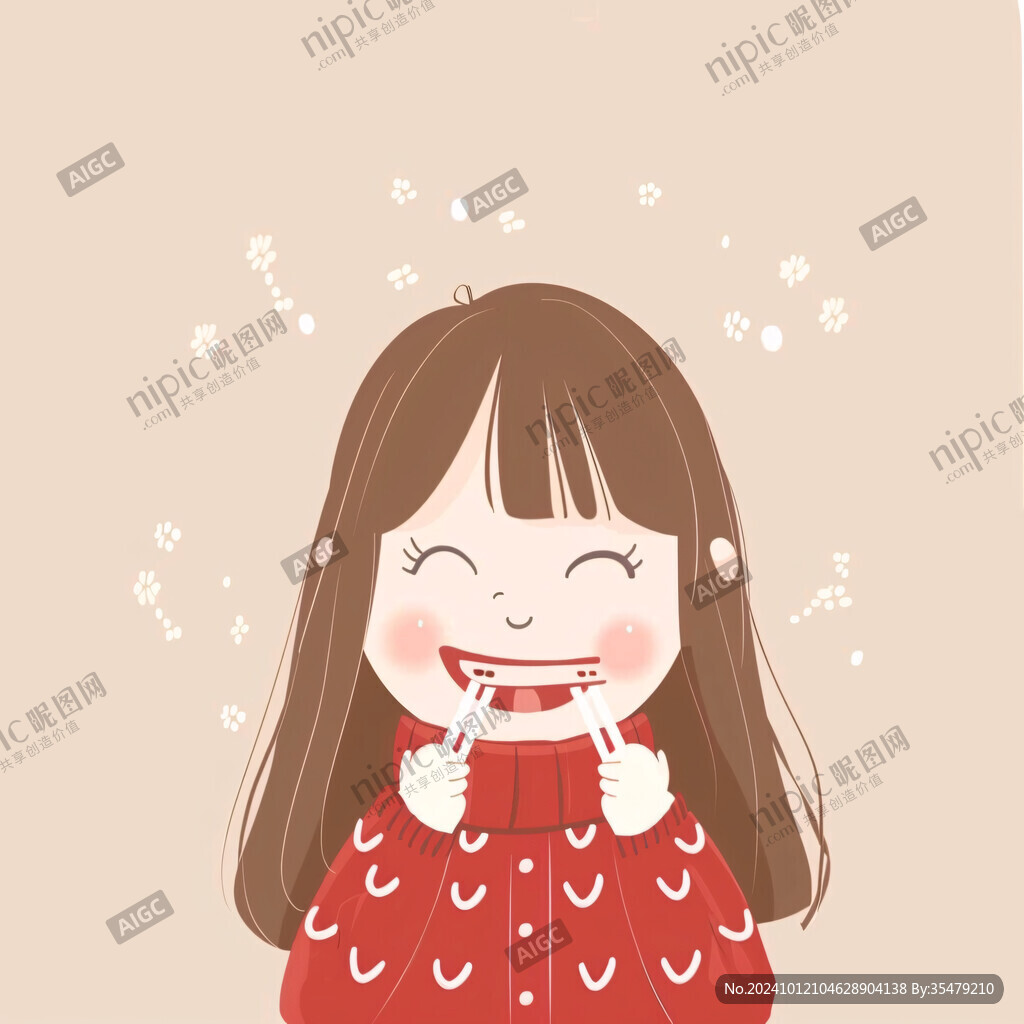 兒童牙膏手繪女孩