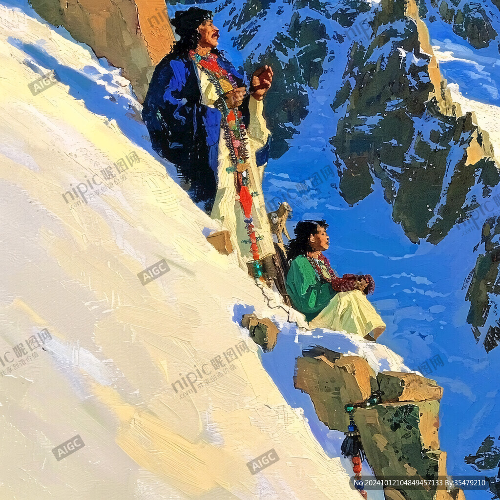 尼泊爾海報(bào)插畫(huà)水彩