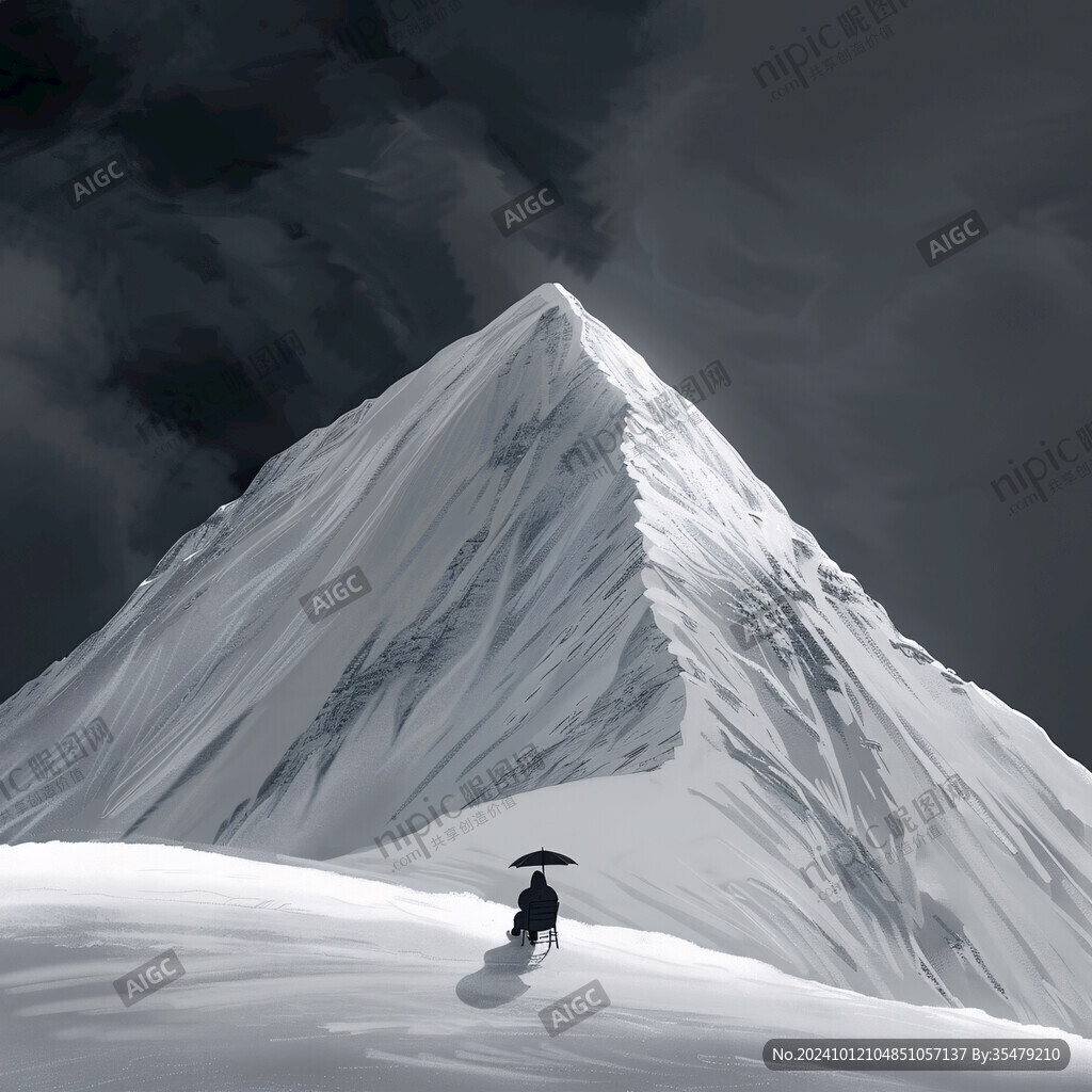 珠穆拉瑪峰插畫