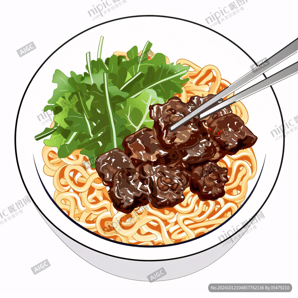 紅燒牛肉面插畫