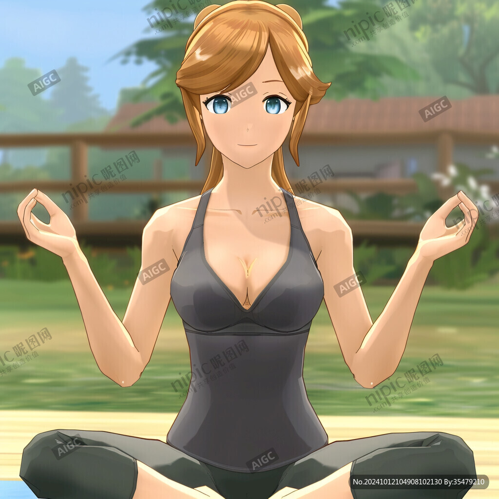 插畫瑜伽女孩