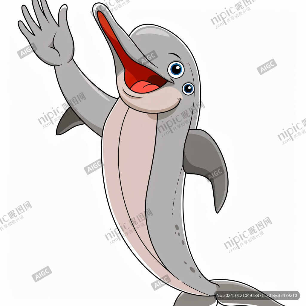 卡通可愛小海豚插畫