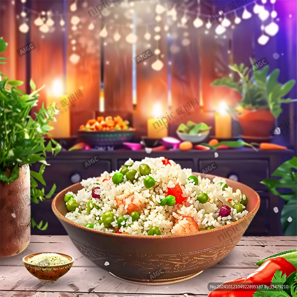 擂椒拌飯插畫