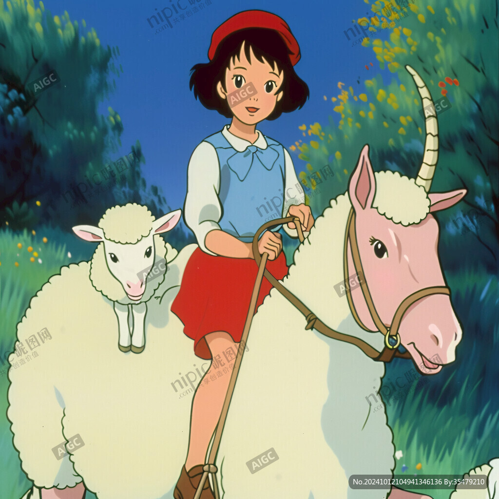 女孩牧羊圖