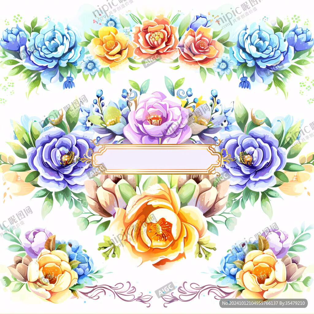 法式花卉四方連續(xù)圖