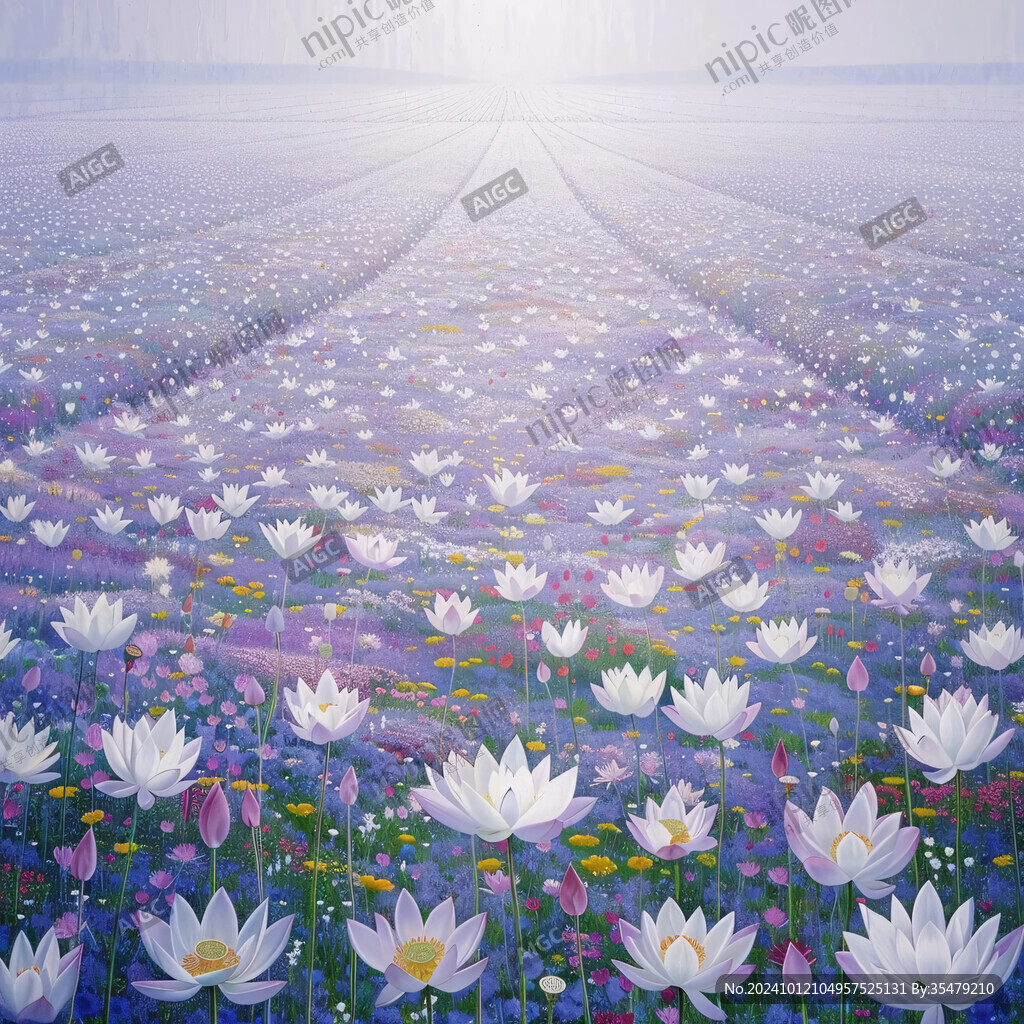 大型蓮花壁畫