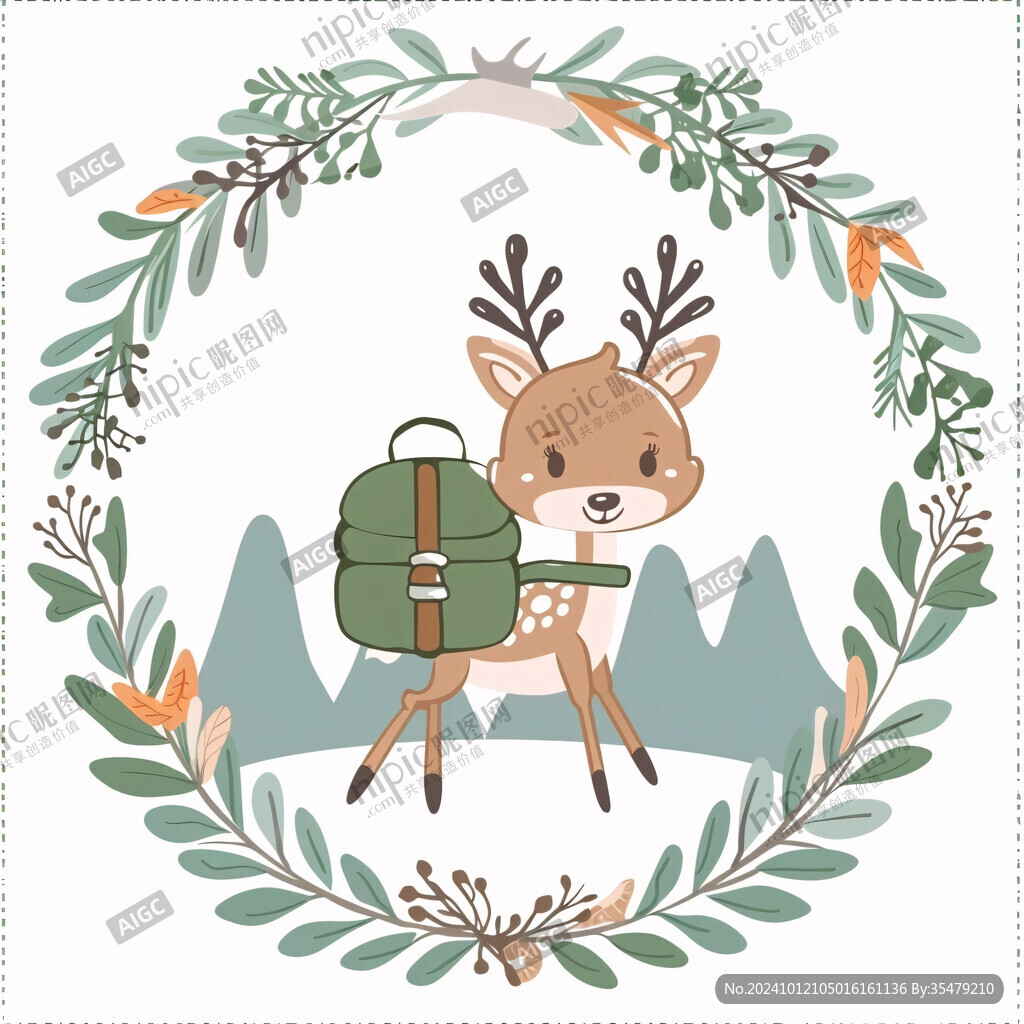 卡通小鹿邊框