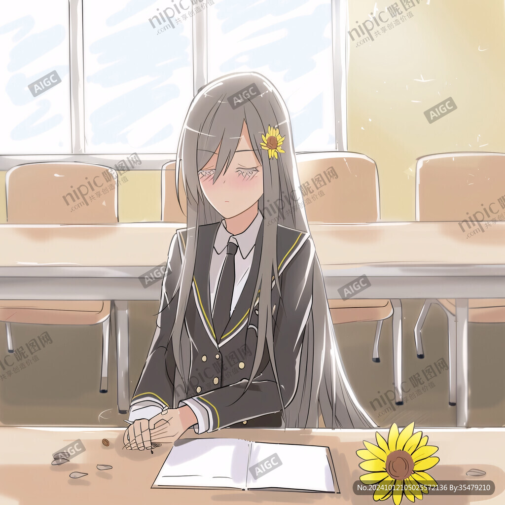 女學(xué)生唯美插畫