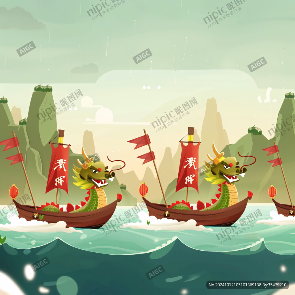國潮端午節(jié)賽龍舟