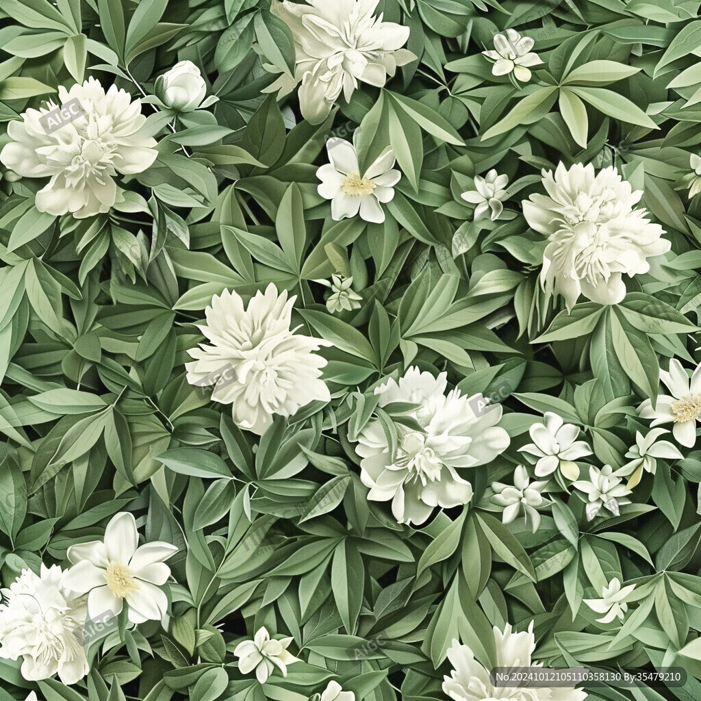 綠色葉子白色花