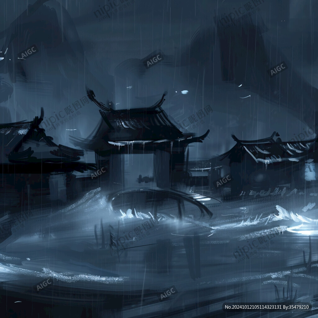 雨巷插畫