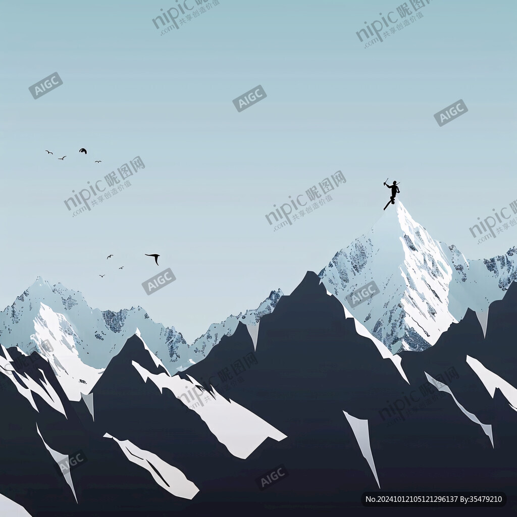 珠穆拉瑪峰插畫