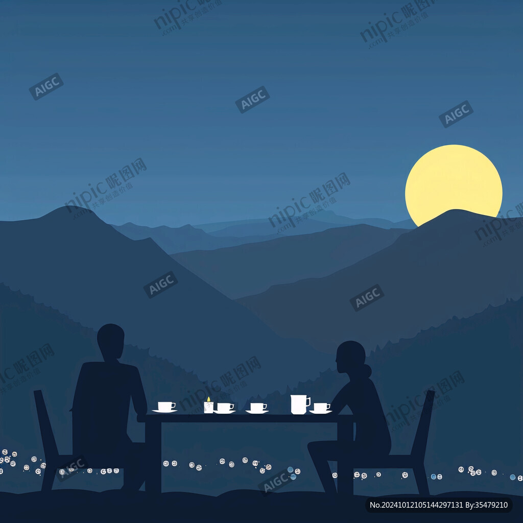室外茶座夜景