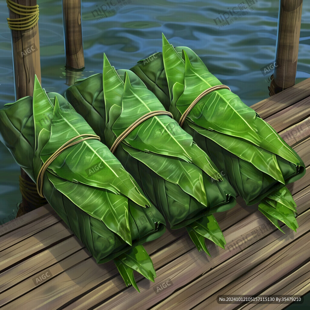 竹筒粽子插畫