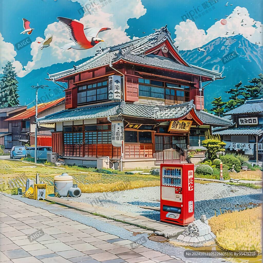 日本旅游日本墻繪墻飾