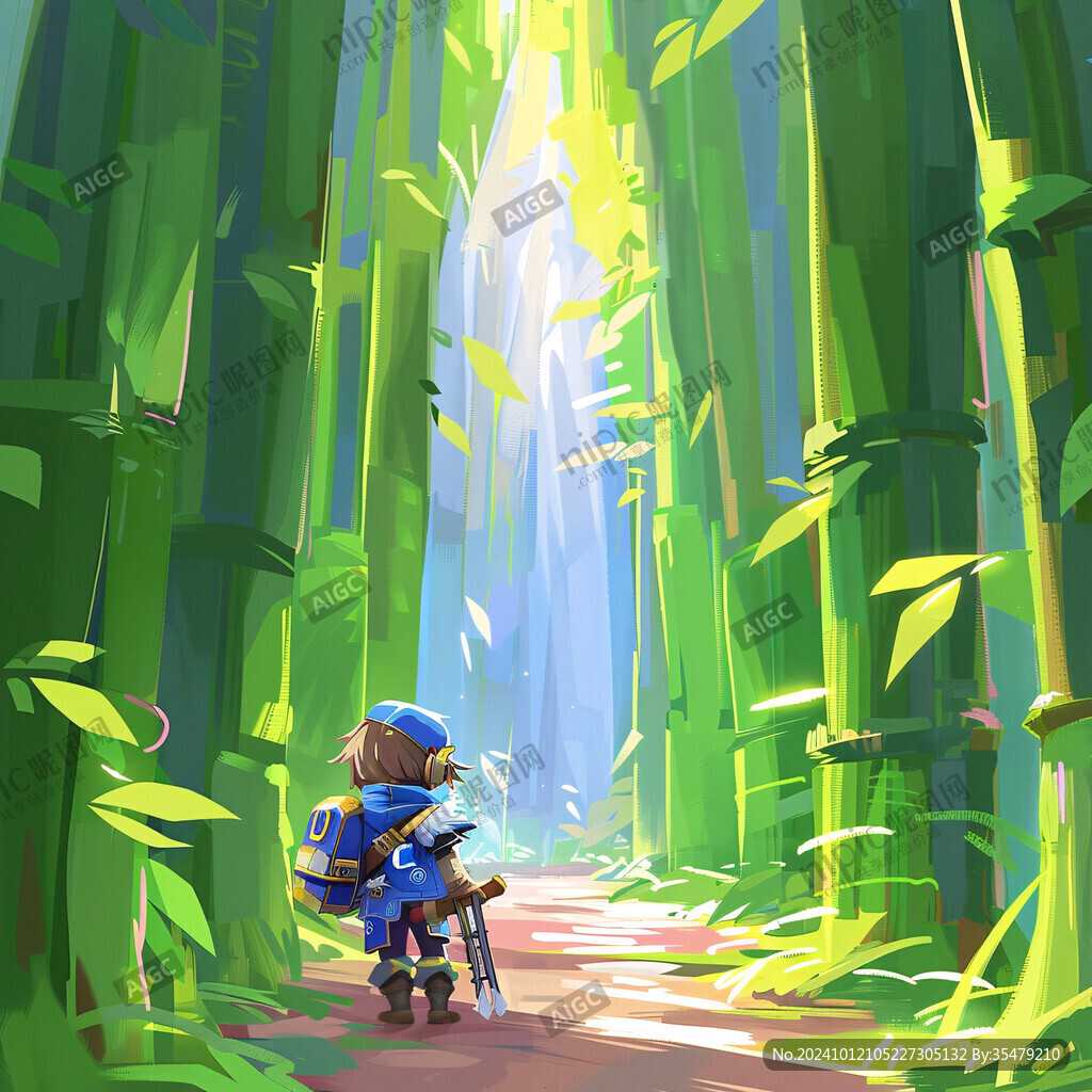竹林背景插畫