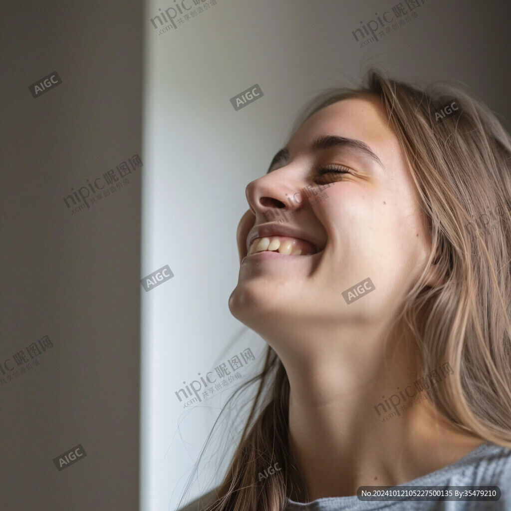 快樂側面看只有一人女性