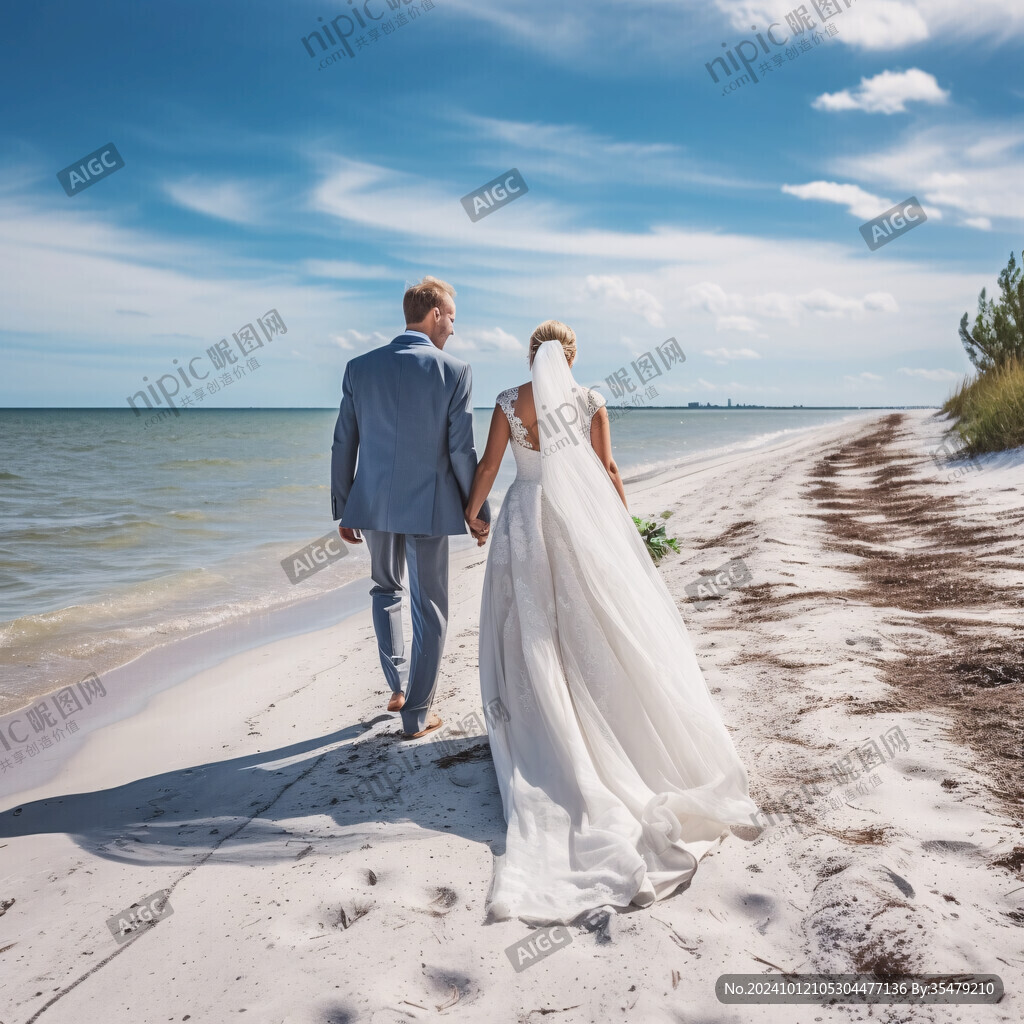 婚紗照大海背景