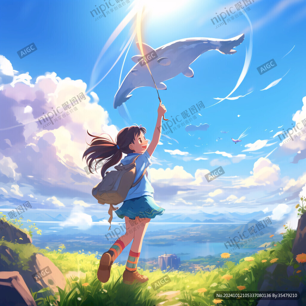 放風(fēng)箏插畫