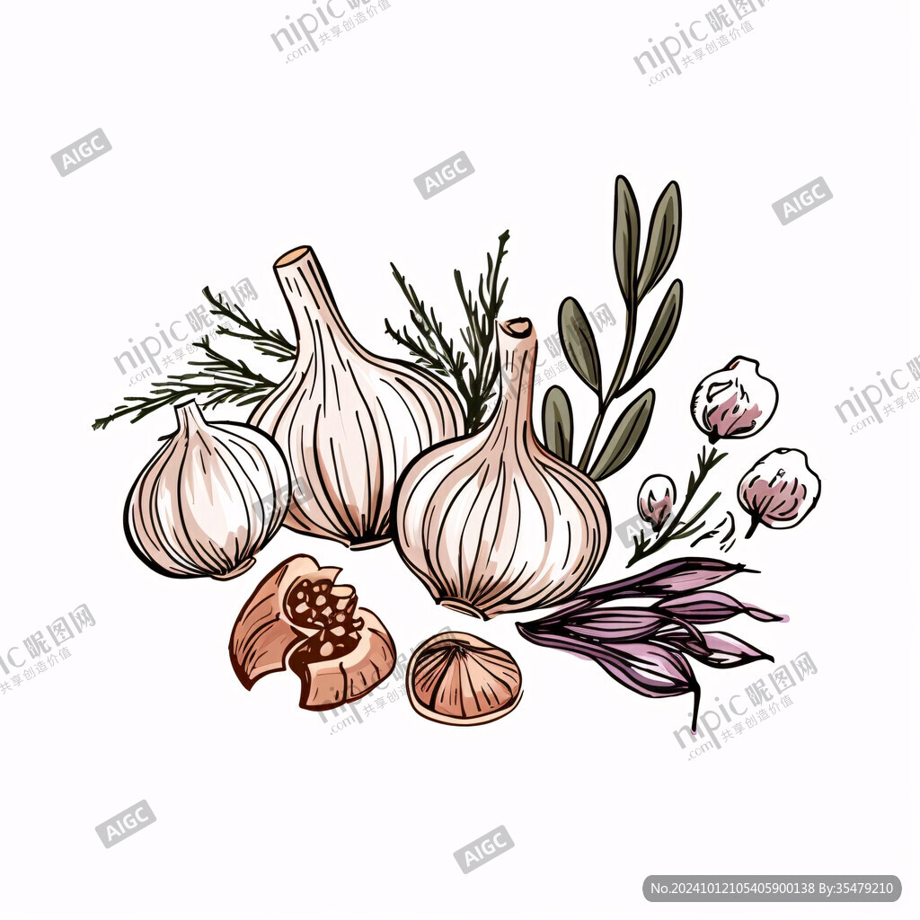 手繪大蒜插畫(huà)