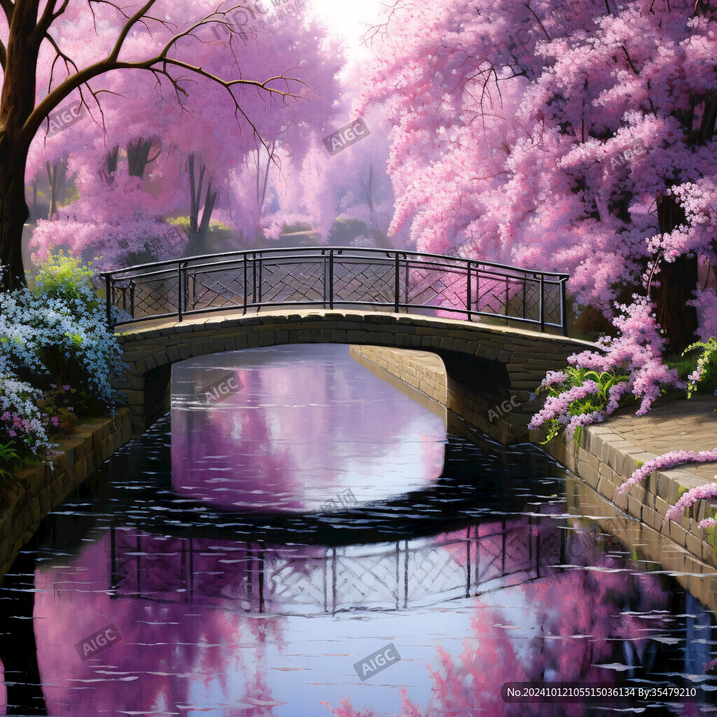 粉色的奇幻風景