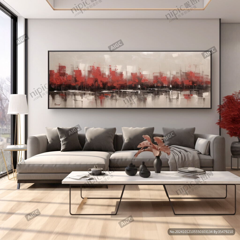 現(xiàn)代沙發(fā)背景掛畫