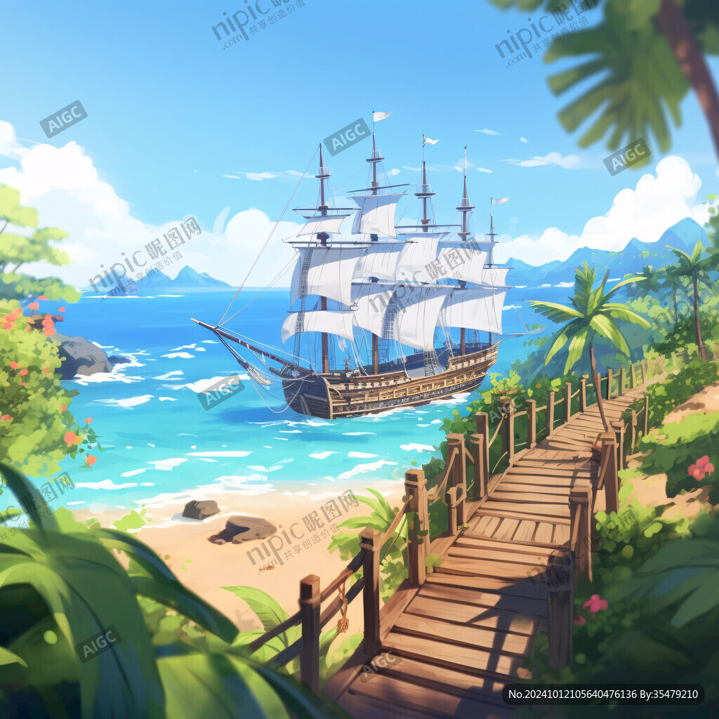 海盜船插畫