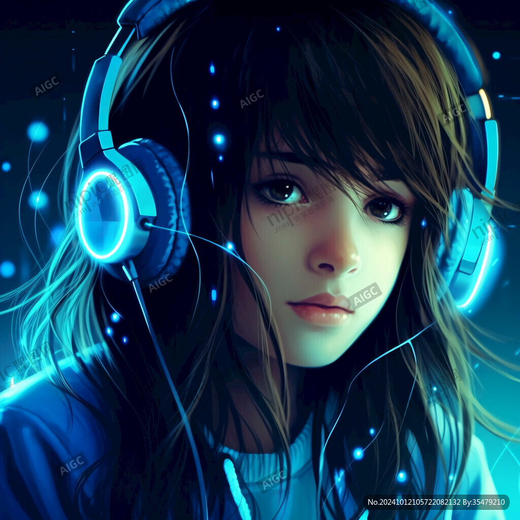 聽音樂插畫