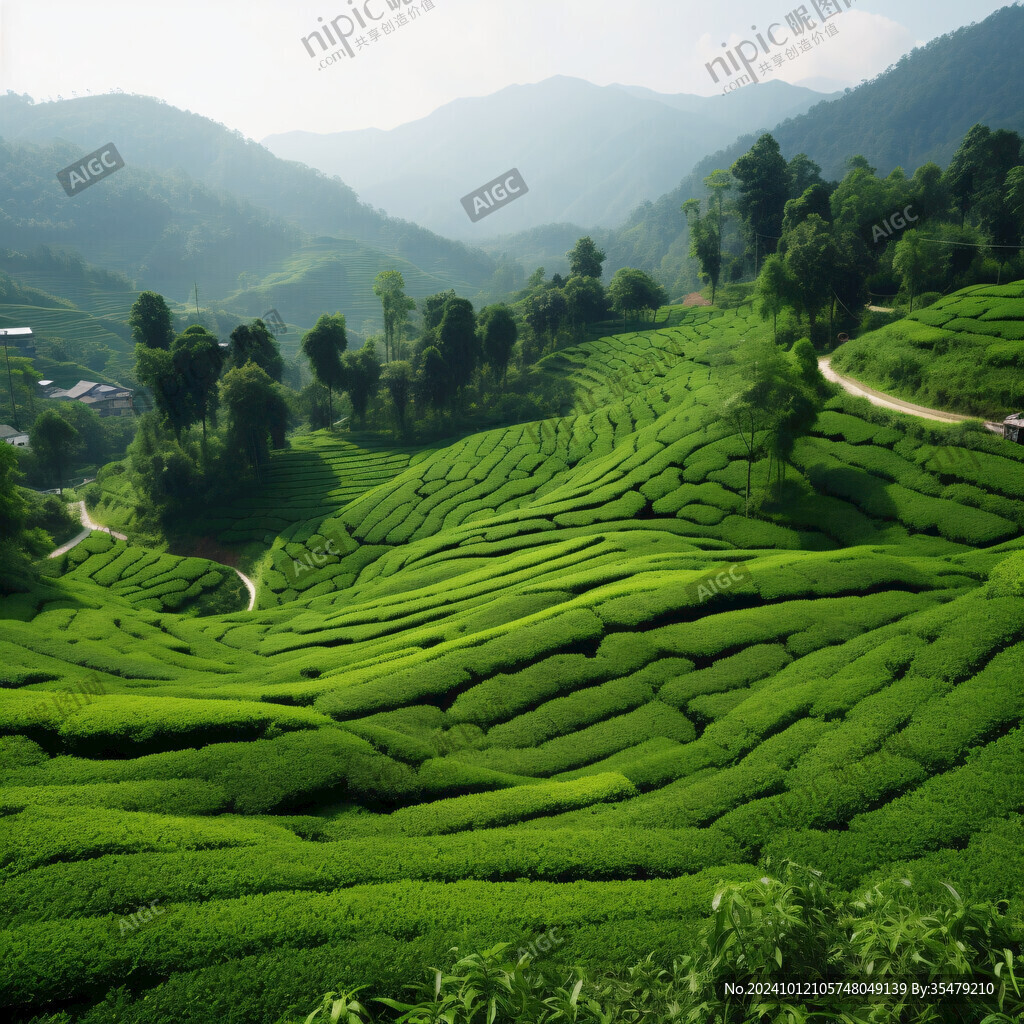 超廣角茶田圖