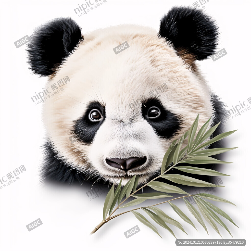 珍稀動物熊貓插畫