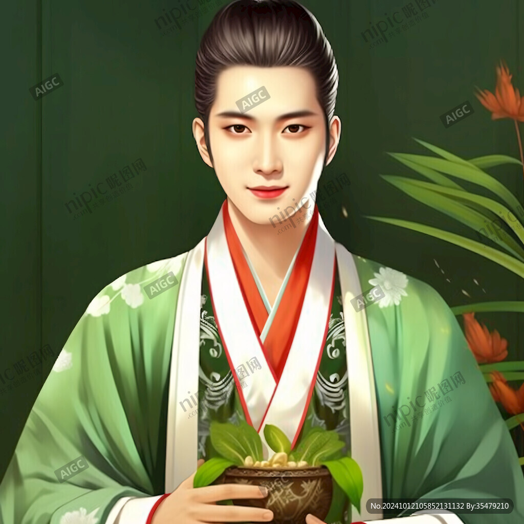 古典男子插畫